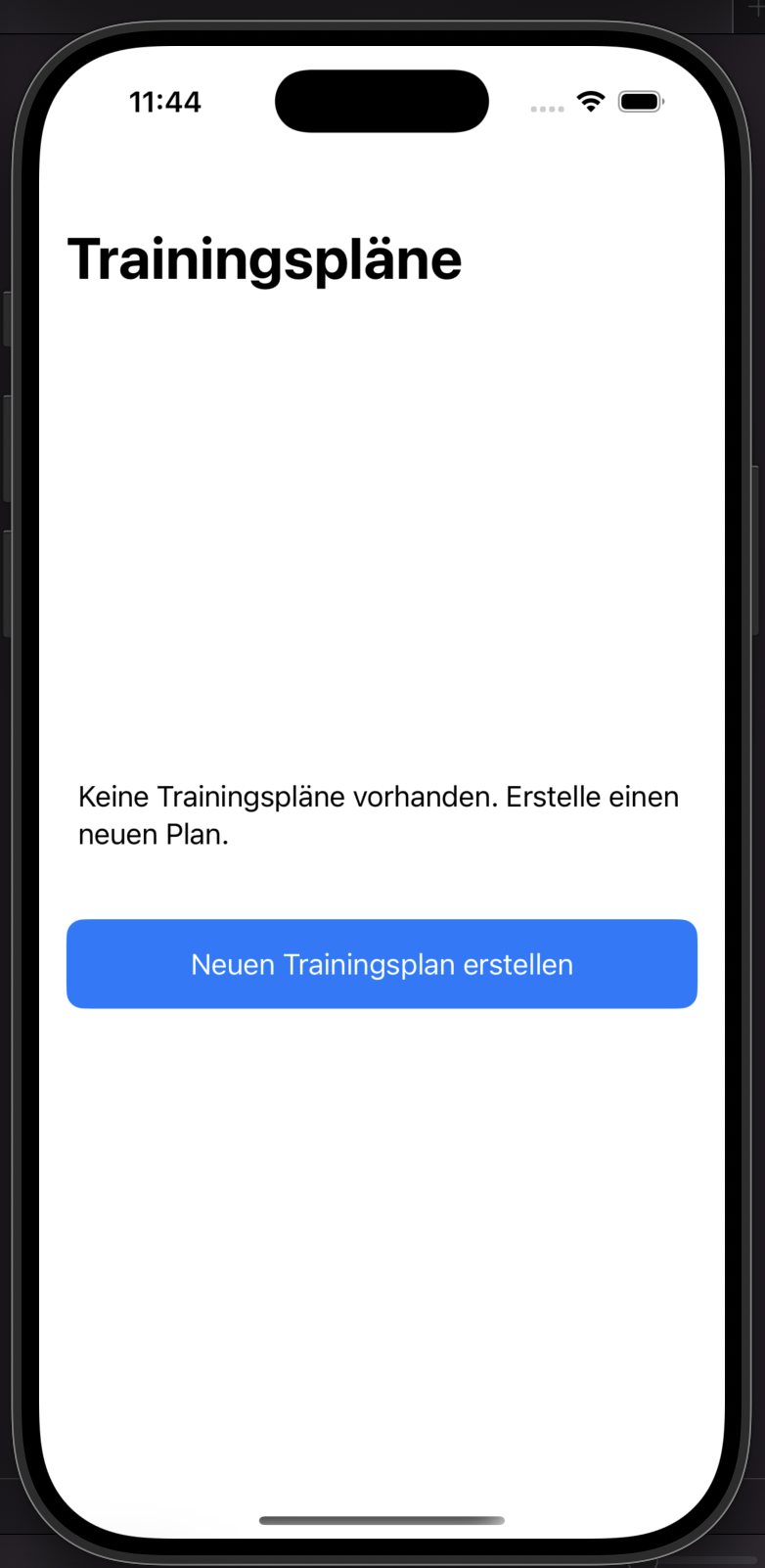 iOS Trainingsplan App